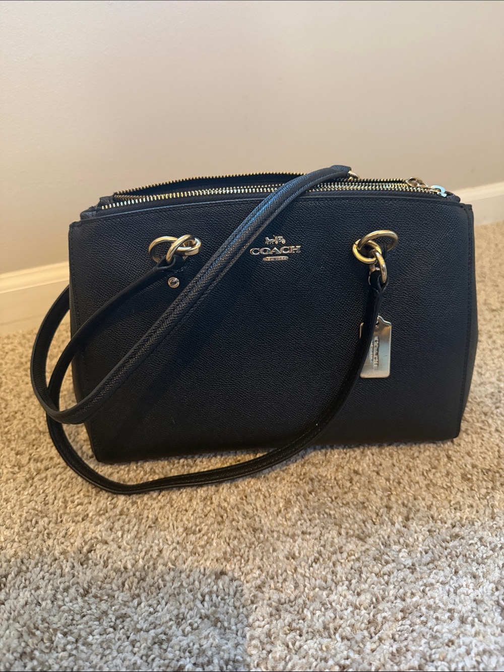 Coach Etta Satchel black w/ gold hardware